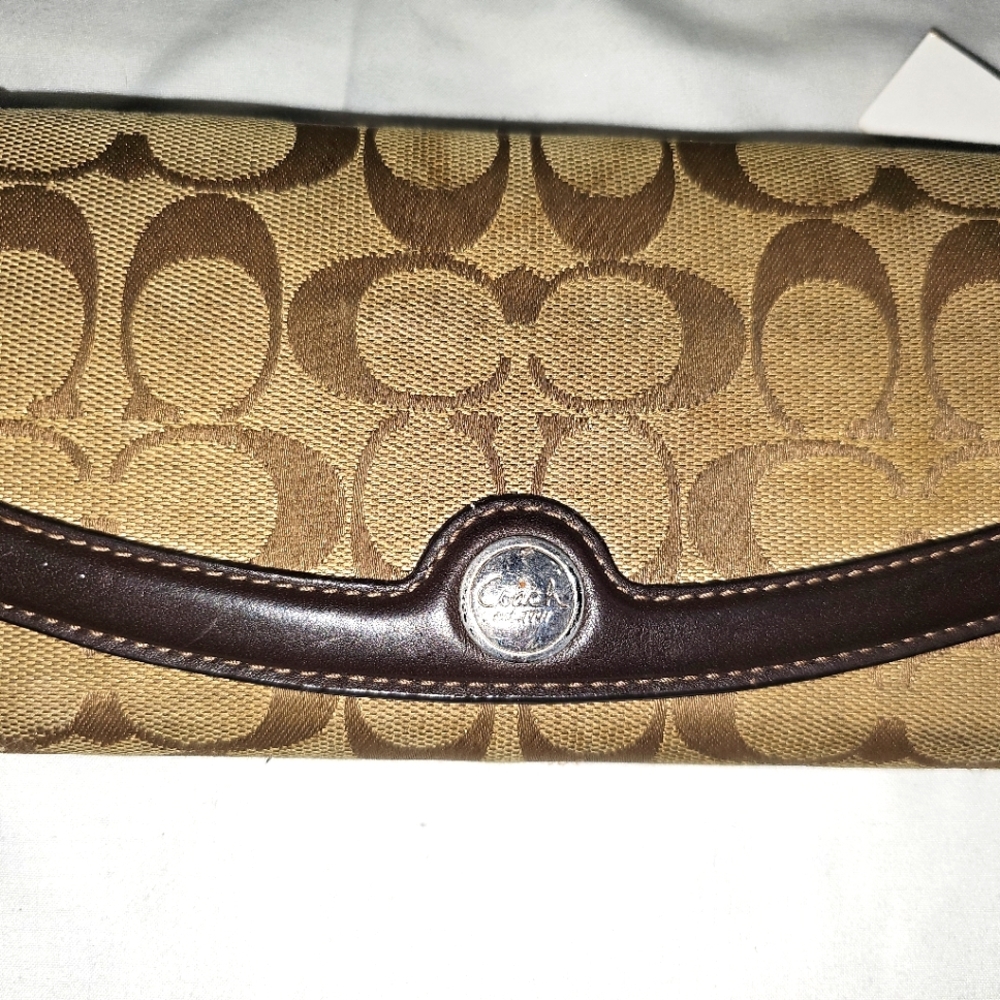COACH TRIFOLD LONG CANVASS WALLET